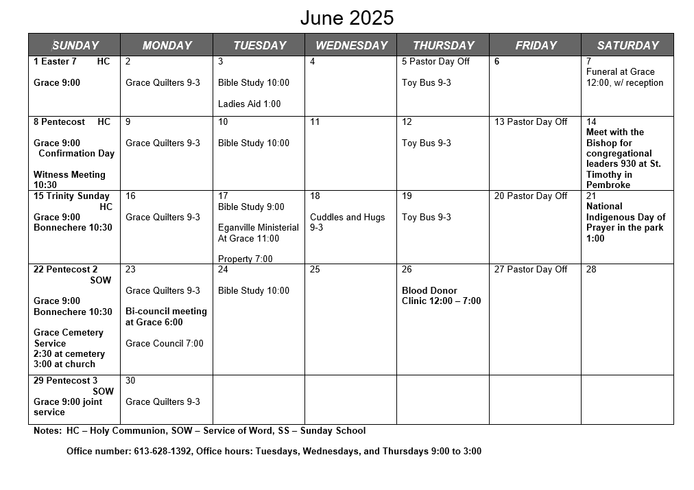 June Calendar 2025