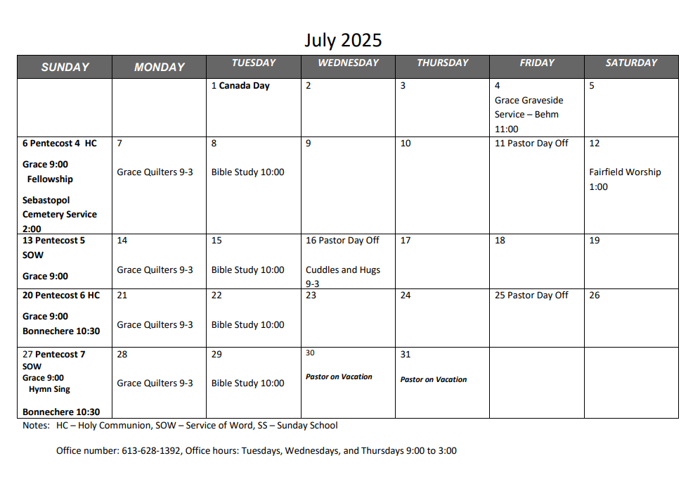July Calendar 2025