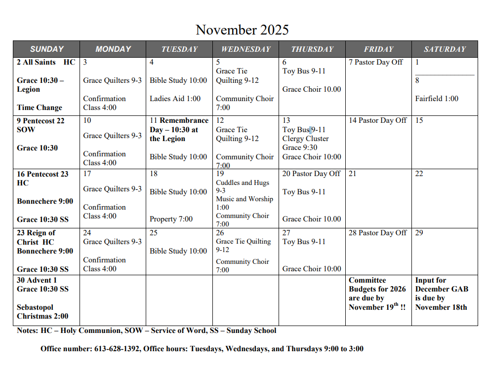 November Calendar 2025 1