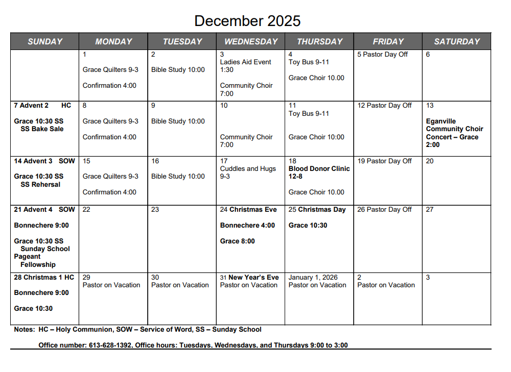 December Calendar 2025
